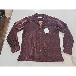Freemans Sporting Club FSC Camp Collar Shirt Burgundy FW20 Men's Large USA Made